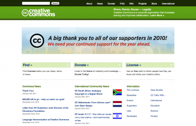Creative Commons Web Page