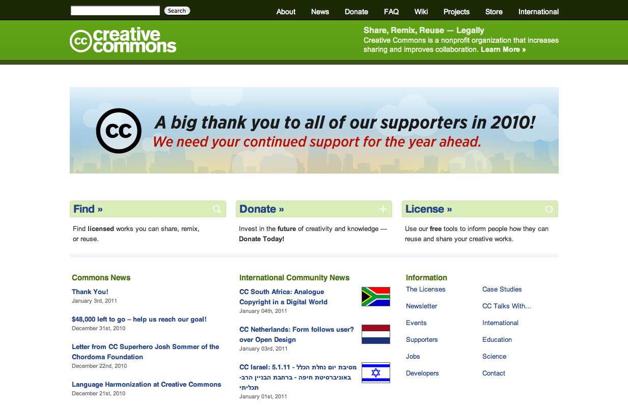 Creative Commons Web Page