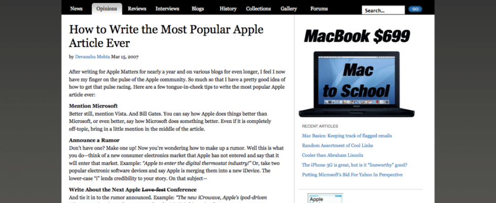 How to Write the Most Popular Apple Article Ever